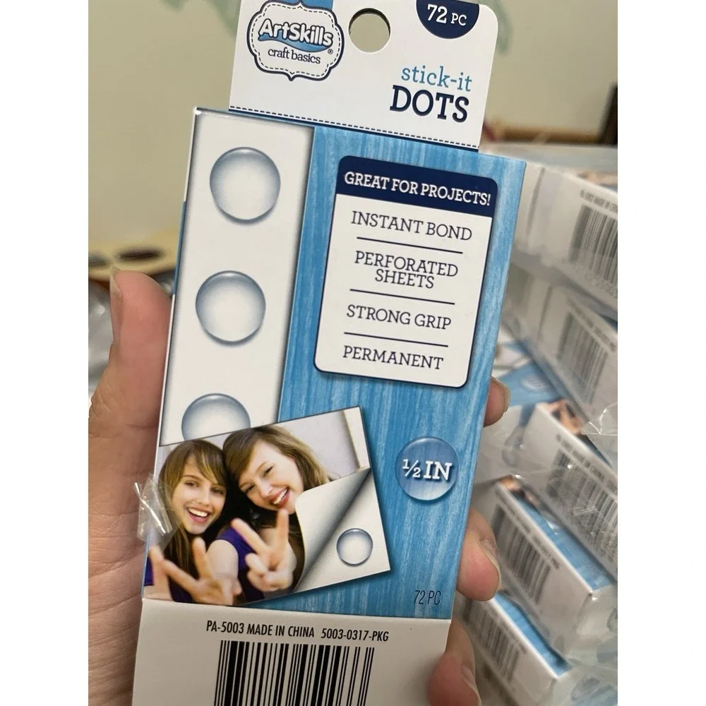 1152 Pcs Double Sided Sticky Dots Tape‎ Removable Round Putty Clear 1/2 Inch